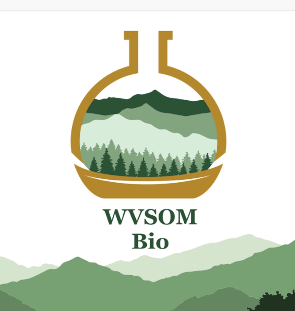 image of a lab beaker with mountain image inside the beaker. 