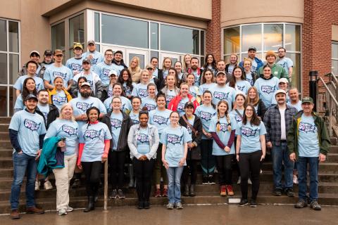 Drs. Nemitz with student, faculty and staff volunteers in Lewisburg, WV