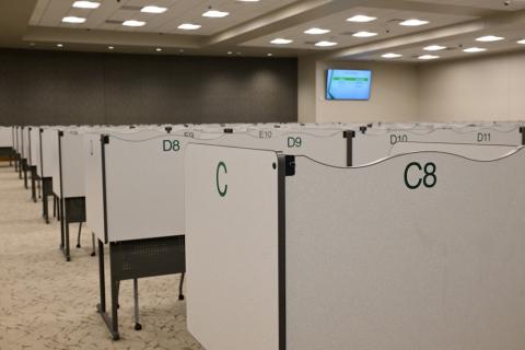 Rows of desks