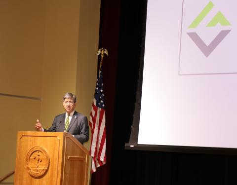 Man at podium