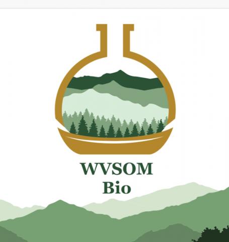 image of a lab beaker with mountain image inside the beaker. 